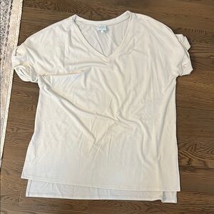 Women's Cream V-Neck Top